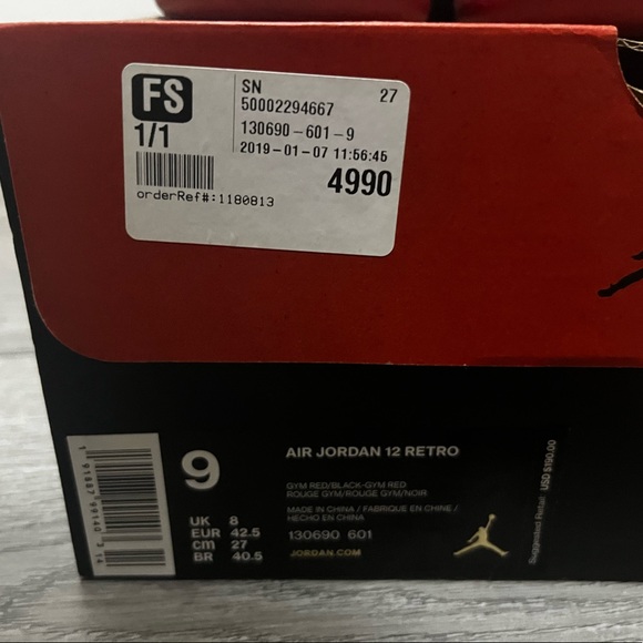 Air Jordan 12 Retro Gym Reds - Picture 5 of 5